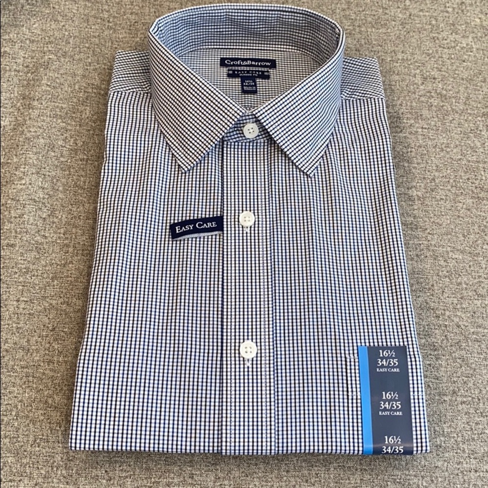 Croft & Barrow Blue Checked Dress Shirt